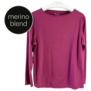 CLOUDVEIL Bubblegum Pink Merino Wool Blend Long Sleeve Performance Top xl